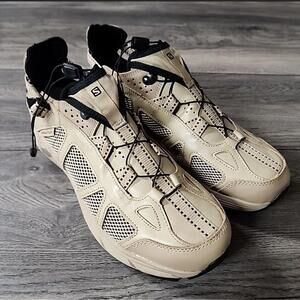 Men’s Salomon Techsonic Leather LTR Advanced Safari Brown Black Size 10.5